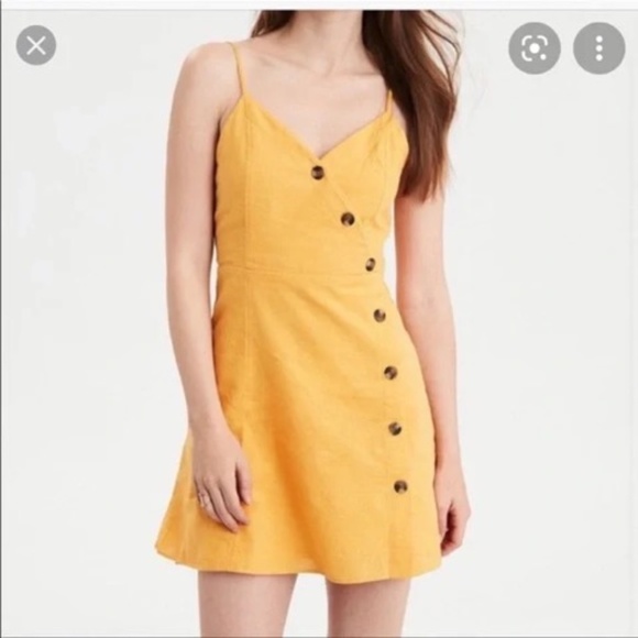 American Eagle Outfitters Yellow Cotton Sundress Size Small Petite EUC - Picture 1 of 4